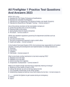 All Firefighter 1 Practice Test Questions And Answers 2023|2024