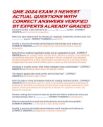 QME 2024 EXAM 3 NEWEST ACTUAL QUESTIONS WITH CORRECT ANSWERS VERIFIED BY EXPERTS ALREADY GRADED