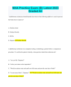 NHA Practice Exam (B) Latest 2023|2024  Graded A+