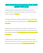 NHA Phlebotomy Technician Exam Latest  Update 100% Pass 2024