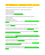 NHA Phlebotomy certification EXAM Answered 2024