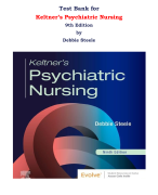 Test Bank for Keltner’s Psychiatric Nursing, 9th Edition by Debbie Steele |All Chapters, Complete Q & A, Latest 2024|