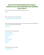NSG 552 PSYCHOPHARMACOLOGY EXAM 3  COMPLETE SOLUTION QUESTIONS AND ANSWERS  2024 UPDATE