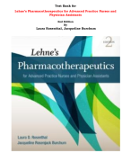 Test Bank for Lehne’s Pharmacotherapeutics for Advanced Practice Nurses and Physician Assistants 2nd Edition by Laura Rosenthal, Jacqueline Burchum  |All Chapters, Complete Q & A, Latest 2024|