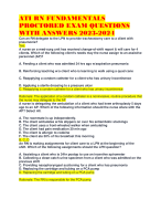 ATI RN Fundamentals Proctored Exam 2023-2024 RN ATI Fundamentals  Proctored Exam / ATI RN Proctored  Fundamentals Exam Questions and  Corrects Answers Rated A+