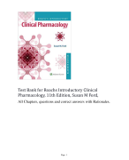 Test Bank for Roachs Introductory Clinical  Pharmacology 11th Edition Susan M Ford | All Chapters | questions and correct answers with Rationales