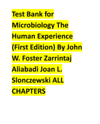 OPENSTAX MICROBIOLOGY TEST BANK OpenStax  Microbiology THIS TEST BANK COVERS ALL CHAPTERS  1-26 OF THE BOOK Answered