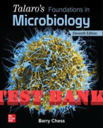 Test Bank For Talaro's Foundations in Microbiology 11th Edition By Barry Chess | All Chapters Included