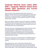 Computer Network Exam Latest 2024- 2025 | Computer Network Actual Exam  Update 2024 Questions and Correct  Answers Rated A+ | Verified Computer Network Exam 1 2024- 2025 Quiz with Accurate Solutions Aranking Allpass'