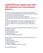 CANFITPRO Exam Update Latest 2024- 2025 Questions and Correct Answers  Rated A+ | Certified CANFIT PRO Actual Exam Update Latest 2024- 2025 Quiz with Accurate Solutions Aranking Allpas'