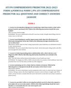 ATI PN COMPREHENSIVE PREDICTOR 2023-2024 FORM A,B  AND C EACH FORM WITH 175 QUESTIONS AND  CORRECT ANSWERS(VERIFIED ANSWERS)