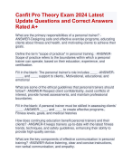 Canfit Pro Theory Exam 2024 Latest  Update Questions and Correct Answers  Rated A+ | Verified Canfit Pro Theory ExamUpdate 2024-2025 Quiz with Accurate Solutions Aranking Alpas'