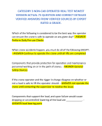 CATEGORY 3 NON-CAB OPERATED REAL TEST NEWEST VERSION ACTUAL 75 QUESTION AND CORRECT DETAILED VERIFIED ANSWERS FROM VERIFIED SOURCES BY EXPERT RATED A GRADE.