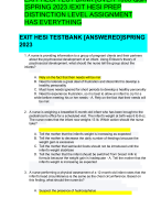 EXIT HESI TEST BANK [OVER 1000 Q&A  ]SPRING 2023 /EXIT HESI PREP  DISTINCTION LEVEL ASSIGNMENT  HAS EVERYTHING