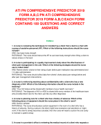 ATI PN COMPREHENSIVE PREDICTOR 2019  FORM A,B,C/PN ATI COMPREHENSIVE  PREDICTOR 2019 FORM A,B,C/EACH FORM  CONTAINS 180 QUESTIONS AND CORRECT  ANSWERS