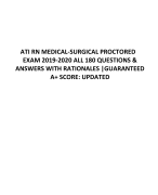 ATI RN MEDICAL-SURGICAL PROCTORED  EXAM 2019-2020 ALL 180 QUESTIONS &  ANSWERS WITH RATIONALES |GUARANTEED  A+ SCORE: UPDATED