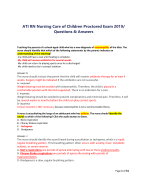 ATI RN Nursing Care of Children Proctored Exam 2019/  Questions & Answers