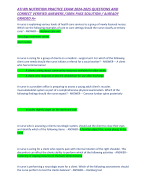 ATI RN NUTRITION PRACTICE EXAM 2024-2025 QUESTIONS AND CORRECT VERIFIED ANSWERS /100% PASS SOLUTION / ALREADY GRADED A+