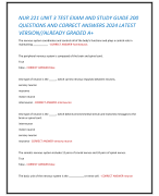 NUR 221 UNIT 3 TEST EXAM AND STUDY GUIDE 200  QUESTIONS AND CORRECT ANSWERS 2024 LATEST  VERSION//ALREADY GRADED A+