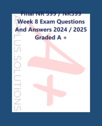 Final NR 599 / NR599 Week 8 Exam Questions And Answers 2024 / 2025 Graded A +