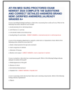 ATI RN MED SURG PROCTORED EXAM  NEWEST 2024 COMPLETE 180 QUESTIONS  AND CORRECT DETAILED ANSWERS BRAND  NEW! (VERIFIED ANSWERS) |ALREADY  GRADED A+