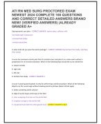 ATI RN MED SURG PROCTORED EXAM  NEWEST 2024 COMPLETE 180 QUESTIONS  AND CORRECT DETAILED ANSWERS BRAND  NEW! (VERIFIED ANSWERS) |ALREADY  GRADED A+