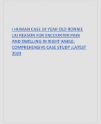 I HUMAN CASE 14 YEAR OLD RONNIE LIU REASON FOR ENCOUNTER:PAIN AND SWELLING IN RIGHT ANKLE: COMPREHENSIVE CASE STUDY :LATEST 2024