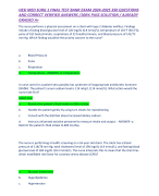 HESI MED SURG 1 FINAL TEST BANK EXAM 2024-2025 350 QUESTIONS AND CORRECT VERIFIED ANSWERS /100% PASS SOLUTION / ALREADY GRADED A+