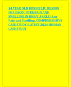 14 YEAR OLD RONNIE LIU REASON  FOR ENCOUNTER:PAIN AND  SWELLING IN RIGHT ANKLE/ Leg  Pain and Swelling: COMPREHENSIVE  CASE STUDY :LATEST 2024 IHUMAN  CASE STUDY