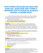 APEA PREDICTOR EXAM 2024-2025 TEST  BANK 300+ QUESTIONS AND CORRECT  ANSWERS WITH RATIONALES |ALREADY  GRADED A+|BRAND NEW!!