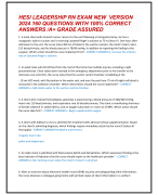 HESI LEADERSHIP RN EXAM NEW VERSION 2024 160 QUESTIONS WITH 100% CORRECT  ANSWERS /A+ GRADE ASSURED