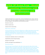 APEA 3P Exam Prep - Health Promotion Questions with Correct Answers and Explanations 2024