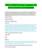 APEA 3P EXAM Prep Neuro Questions with  Correct Answers and Explanations 2024