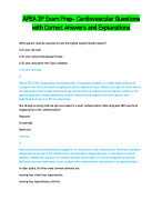 APEA 3P Exam Prep- Cardiovascular Questions  with Correct Answers and Explanations 2024