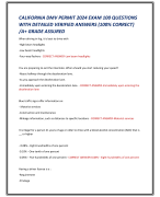 CALIFORNIA DMV PERMIT 2024 EXAM 100 QUESTIONS  WITH DETAILED VERIFIED ANSWERS (100% CORRECT)  /A+ GRADE ASSURED