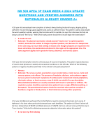 NR 509 APEA 3P EXAM WEEK 4 2024 UPDATE  QUESTIONS AND VERIFIED ANSWERS WITH  RATIONALES ALREADY GRAD