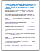 FLORIDA COSMETOLOGY STATE BOARD EXAM 2024  AND STUDY GUIDE 100 QUESTIONS WITH DETAILED  VERIFIED ANSWERS (100% CORRECT) /A+ GRADE  ASSURED