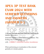 APEA 3P TEST BANK  EXAM 2024 WITH  VERIFIED QUESTIONS  AND ANSWERS  (GRADED A+)