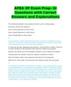 APEA 3P Exam Prep- GI Questions with Correct Answers and Explanations 2024