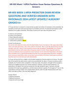 NR 603 WEEK 1 APEA PREDICTOR EXAM REVIEW  QUESTIONS AND VERIFIED ANSWERS WITH  RATIONALES 2024 LATEST UPDATE// ALREADRY  GRADED A+