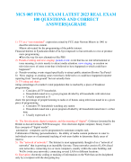 MCS 005 FINAL EXAM LATEST 2023 REAL EXAM  100 QUESTIONS AND CORRECT  ANSWERS|AGRADE