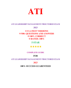 ATI Leadership Management Proctored Exam NGN 2024 (5 New Versions, 2024/2025) (Latest Real Exams) | 100% Verified Q & A