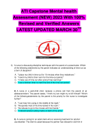 ATI Capstone Mental health  Assessment (NEW) 2023 With 100%  Revised and Verified Answers 