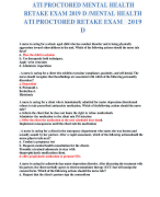 ATI PROCTORED MENTAL HEALTH RETAKE EXAM 2019 D /MENTAL HEALTH ATI PROCTORED RETAKE EXAM	2019 D