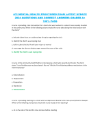 ATI MENTAL HEALTH PROCTORED EXAM LATEST UPDATE  2024 QUESTIONS AND CORRECT ANSWERS GRADED A+  100% P