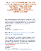 NR 511 /NR511 MIDTERM EXAM 2024  ACTUAL 2 VERSIONS WITH OVER 350  QUESTIONS WITH DETAILED  VERIFIED ANSWERS AND  RATIONALES/ BRAND NEW!! /A+  GRADE ASSURED