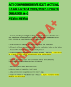 ATI COMPREHENSIVE EXIT ACTUAL  EXAM LATEST 2024/2025 UPDATE    NEW!!! NEW!!! 