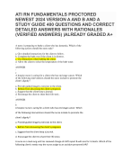ATI RN FUNDAMENTALS PROCTORED  NEWEST 2024 VERSION A AND B AND A  STUDY GUIDE 400 QUESTIONS AND CORRECT  DETAILED ANSWERS WITH RATIONALES  (VERIFIED ANSWERS) |ALREADY GRADED A+