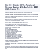 Bio 201: Chapter 13-The Peripheral Nervous System & Reflex Activity 2024-2025. Graded A+.