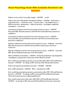 Renal Physiology Exam With Complete Questions and  Answers  2024